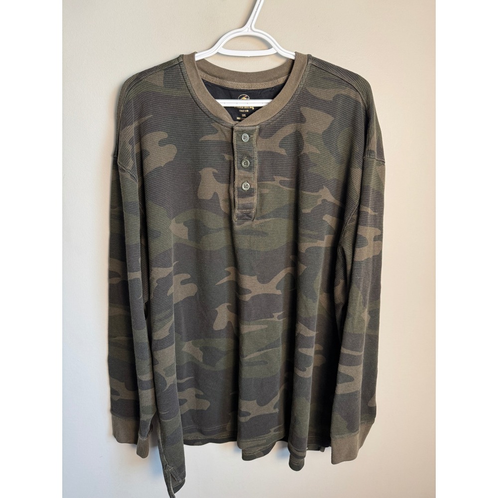 RedHead Mens Camo Waffle Knit Henley 3XL Outdoor Rugged Thermal Layer